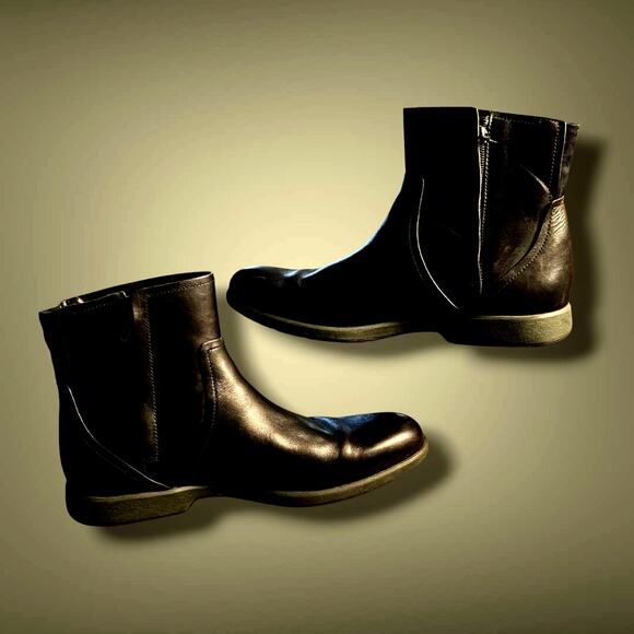 Men\'s Size 9 COLE HAAN Men\'s Premium Black Leather Zip Up Chelsea Boots EUC main image 7